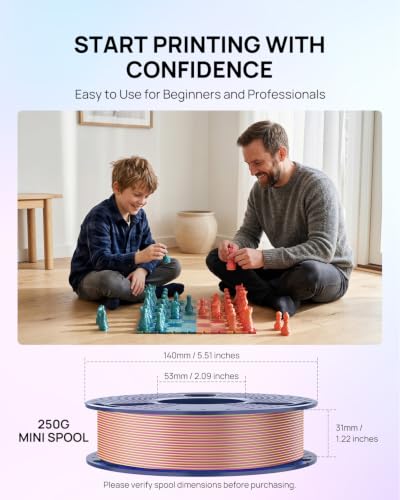 Image of JAYO Silk PLA 3D Printer Filament Bundle, Shiny Dual Color Filament 1.75mm | Multi Color Change, Easy to Print, Layer Concealing, 4 Spools 250g Each 1kg