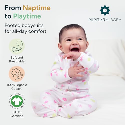 Image of NINTARABABY Zip-Up Footed Bodysuit - 100% Organic Cotton Sleeper
