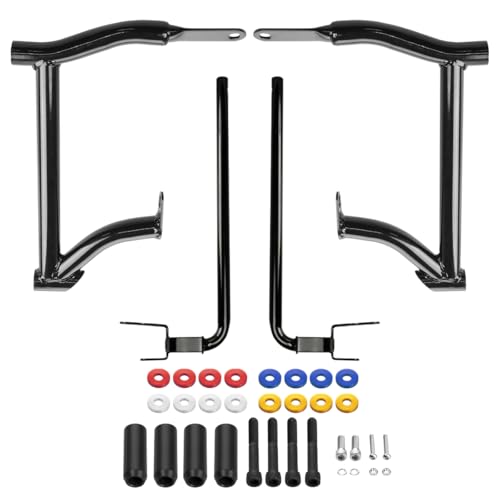 Black Double Barrel Performance Saddlebag Guards Compatible with 2014-2024 Harley Touring miniatura 1