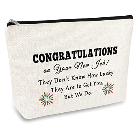 New Job Gift Coworker Leaving Gift Makeup Bag Good Luck Gifts for New Job New Beginnings Gift for Coworker Friends Leader Goodbye Farewell Gift Cosmetic Bag Travel Toiletry Bag Make Up Pouch Cover
