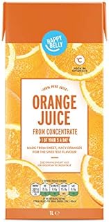 Amazon Brand - Happy Belly Orange Juice From Concentrate, 1 Litre
