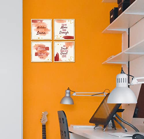 Image of ArtX Paper Motivational Quotes Wall Frame Art Painting, Framed Paintings For Home Office Decor 19 X 19 inches, 9.5 X 9.5 each, Multicolor Posters With Frame, Set of 4 (Hope)