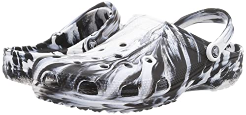 Image of crocs Unisex Adult Classic Marbled Clog White /Black (206867-103)