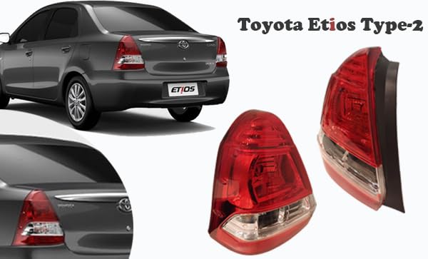 Image of Rear Tail Light Backlight Assembly for Toyota Etios Type-2 Compatible With Model 2014 to 2017 car back Side Light turn Signal Indicator Blub not included. (Left)