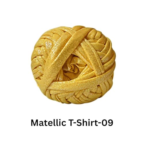 Image of VCR Shine Mustard Brown Metallic T-Shirt Yarn, 100 Grams, 100% Metallized Craft Yarn, Pack of 1 Yarn, Suitable for Handbags, Tote Bags and Sling Bags