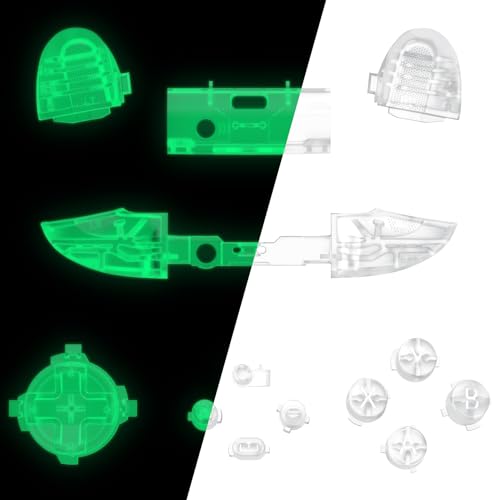 Image of eXtremeRate Replacement Buttons for Xbox Series X & S Controller, Glow in Dark - Green Custom Accessories Bumpers Trigers Dpad ABXY Start Back Sync Share Keys Parts for Xbox Core Wireless Controller