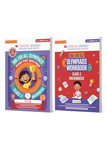 Image of Oswaal One For All Olympiads Class 2 Maths Prep-Guide | Chapter-wise Previous Years' Solved Papers + Workbook (Set of 2 Books) | Questions for SOF IMO & Other Olympiad Exams 2026