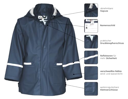 Playshoes Regenjacke Unisex Kinder Wind- und wasserdicht Regenmantel Regenbekleidung, marine, 86
