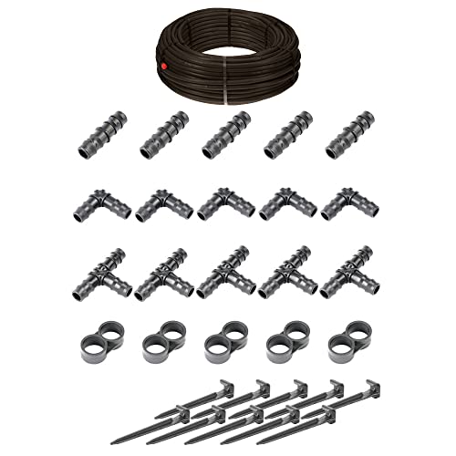 HaGa® Bewässerungsset - Tropfschlauch 16mm in 25m Länge mit Druckkompensierung inkl. Zubehör - Perlschlauch Gartenbewässerung