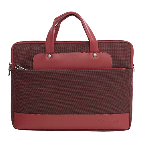 Vaku Luxos® DA SALERNO Laptop Messenger Bag for Men and Women Premium Collection Canvas Leather| Briefcase compatible with MacBook And Laptop Up to 14″ with adjustable strap