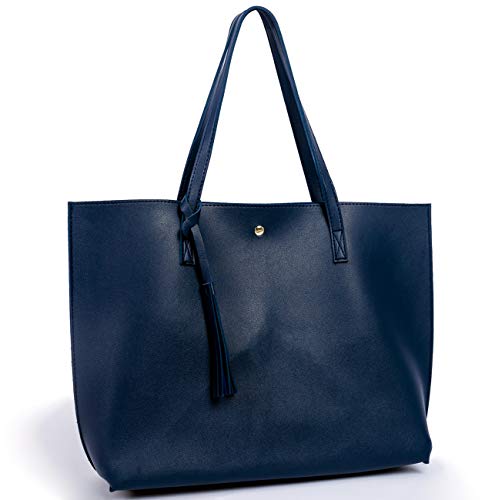 Nodykka Women Tote Bags Top Handle Satchel Handbags PU Faux Leather Tassel Shoulder Purse - Thumbnail 2