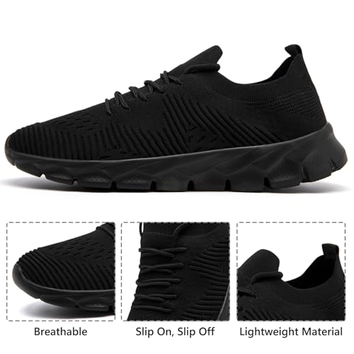 Mens Running Shoes Fashion Sneakers Slip on Breathable Tennis Gym Sports Workout Walking Shoes Lightweight4