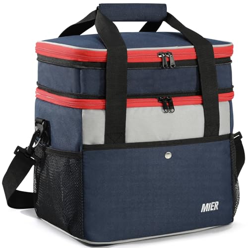 MIER 24L Expandable Insulated Lunch Bag, Navy Blue