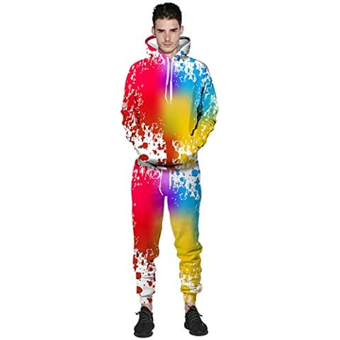 Honeystore Unisex 3D Hoodie Jogger Set Printed Tracksuit Sweatshirt Sweatpants - - XXXXL Cover