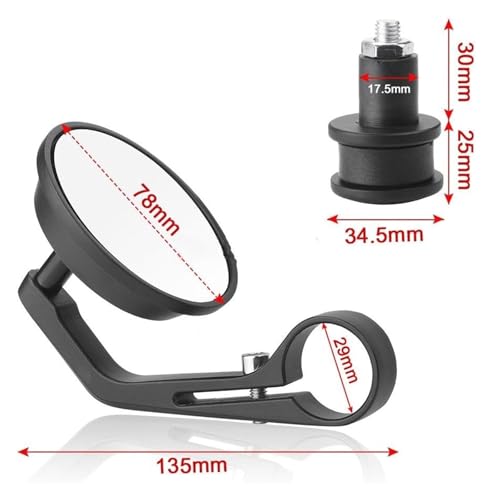 Espejos retrovisores moto de varilla para rutas urbanas en scooter con lente blanca limpia 3