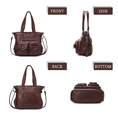 Image of KL928 Large Purses for Women Shoulder Bag Tote Handbags Stylish Vegan Leather Hobo Bags Ladies, A-Black-4 | Large