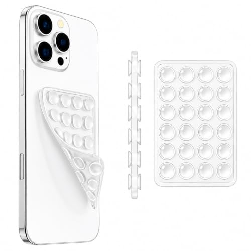 Image of GooseBox Suction Cup Phone Case Mount, Double-Sided Suction Anti-Slip Silicon Sticky Phone Stand Hands-Free Strong Grip Holder for Selfies and Videos (Transparent)