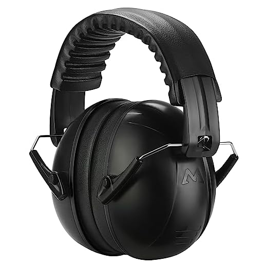 ProCase SNR 34dB Sound Proof Hearing Protection Earmuffs, Noise Cancelling headphones Noise Reduction Ear Muffs for Adult Kids Autism, Ear Defenders for Mowing Shooting Construction -Black