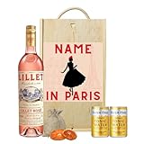 Personalised Lillet Rose Vermouth Wine Gift Set with Fever Tree Tonics - Image 1