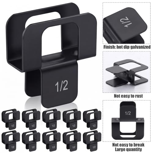 Image of Hicarer 100 Pcs Plywood H Clips for Roofing Panel Plywood Sheathing Clip, Steel Box Clips Panel Edge Sheathing Clip Quick Installation-hot Dipped Galvanized for Extended Life (Black,1 /2 Inch)