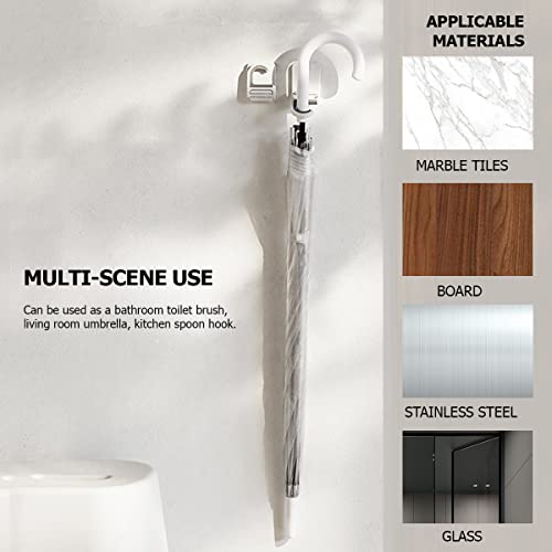 Doerdo 4Pcs Multifunctional Mop Holder Punch-Free Mop Holder Practical Mop Clips Broom Hanger For Bathroom Garden Garage, White #TOP6