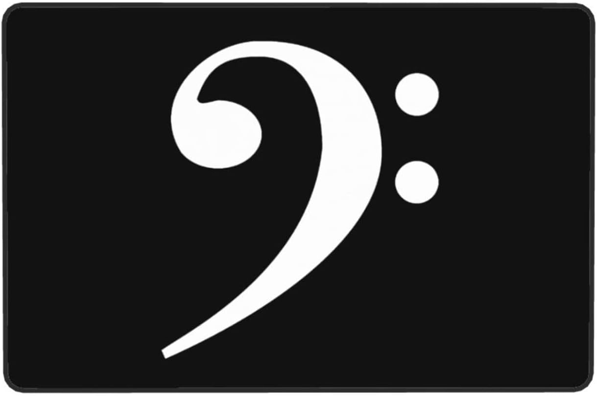 Bass Clef Music Logo Area Rugs for Living Room Bedroom - Non-Slip Soft Floor Mat, Washable Low Pile Rug for Kitchen, Dining Room, Nursery, Office - Multiple