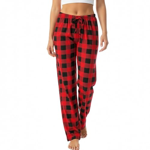Neteson Pantalon de Pyjama Femme Longs Doux Bas de Pyjama Pantalon de Pyjama à Carreaux Vêtement de Nuit Pantalon de Loisirs