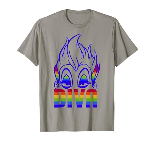 T-shirt Ursula Disney Villains un haut Rainbow Diva noir pour adulte