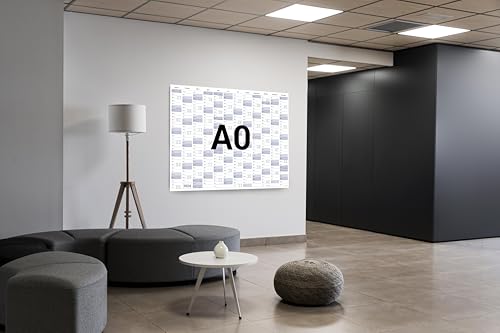 Jahresplaner 2026 XXL Wandkalender DIN A0 – 12 Monate auf einen Blick, grau 84x118cm, grosser Wandplaner gefaltet, Jahreskalender auf 135g Papier in deutscher Sprache – Kalenderoutlet
