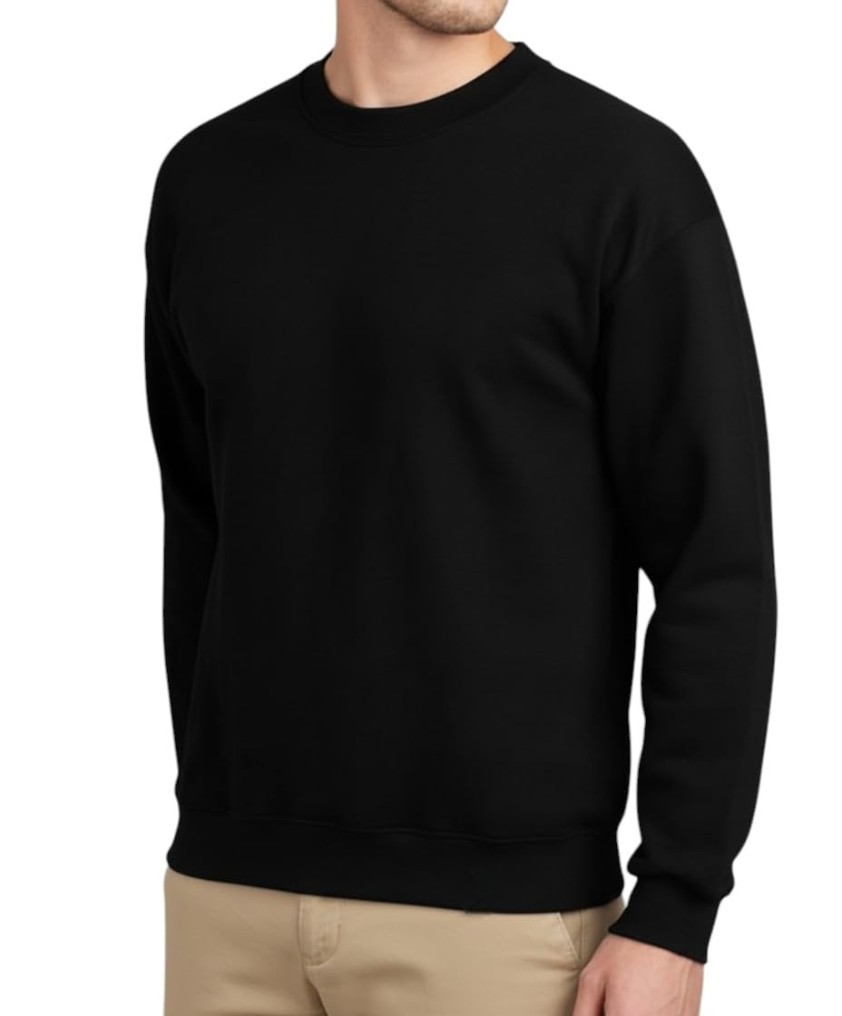 dockstreet Men's Blended 100% Cotton and Fleece Blend Oversized Fit® Baggy Fit Drop Shoulder Cool and Stylish Sweatshirt-picture-55