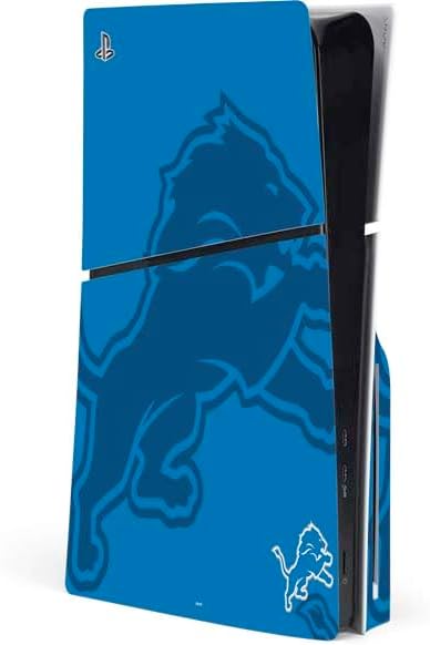 Skinit Decal Gaming Skin Compatible with PS5 Slim Disk Console - Officially Licensed NFL Detroit Lions Design