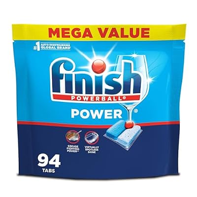Finish Power Dishwasher Pods, No Pre-Rinse Dishwasher Detergent Soap For Deep Clean & Shine with Degreasing Power, Fresh Scent, 94 Count