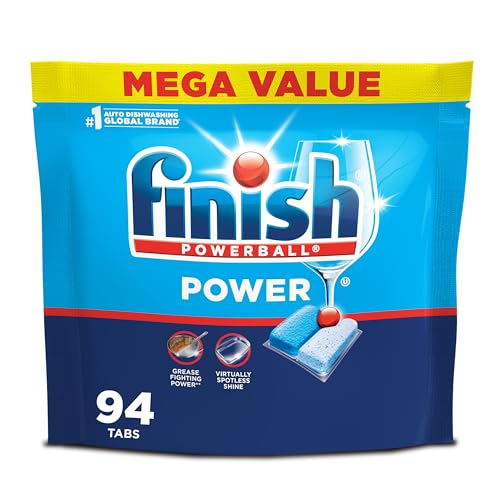 Finish Power Dishwasher Pod, No Pre-Rinse Dishwasher Detergent, Dishwasher Tabs For Deep Clean & Shine with Degreasing Power, 94 Count