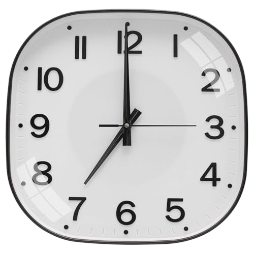 Image of TEKCOOL Plastic Analogue Wall Clock 12 inch Silent Quartz Decorative Wall Clock Non-Ticking Classic Clock Battery Operated Round Easy to Read for Room /Home /Kitchen /Bedrom /Office /School.White black-