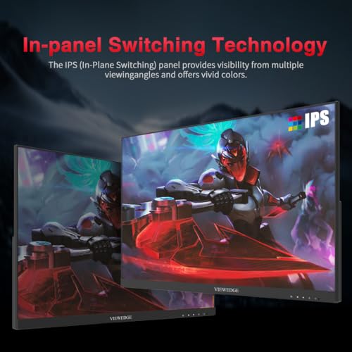 Image of Viewedge 27 inch Gaming Monitor 180hz (Supports 144hz /165hz) 1ms, 110% sRGB 1080p IPS Computer Monitor, DP HDMI, Built-in Speakers, Support Freesync and Wall Mount