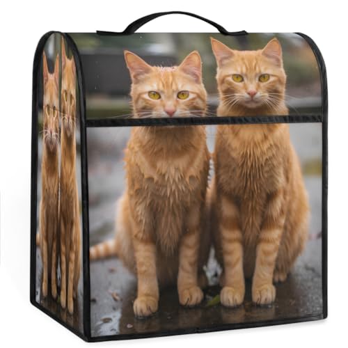 Coffee Maker Cover Cute Animal Cat Kitchen Appliance Covers Small Appliance Covers Blender Cover Juicer Cover Dust Covers for Kitchen Appliances with Top Handle and Pockets,Washable,C259