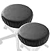 Saloniture 2-Pack Round Stool Seat Cover, 13-1/2 Inch Waterproof Slipcover for Swivel Chair or Barstool - Black