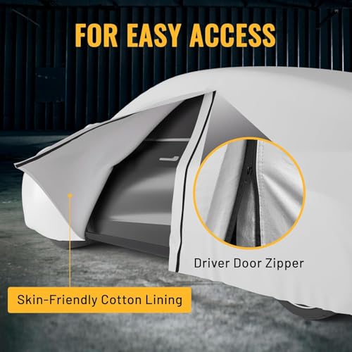 Image of Favoto Car Cover Waterproof All Weather Windproof for Sedans 194-208 Inches