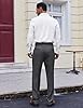 COOFANDY Mens Dress Pants Regular Fit Flat Front Pant Expandable Waist Casual Slacks Gray #4