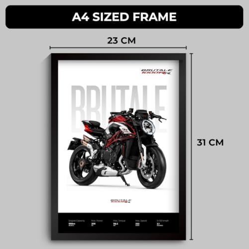 Image of MV Brutale 1000RR Poster | Superbike MV Brutale 1000RR Framed Poster | Framed Matt Superbike | Bike Posters A3 Size (31 x 23 cm) | Motorrad Bikes Posters for Wall, Home, Bedroom, Living room decoration (F 193)