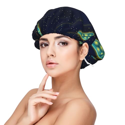 Beautiful Bottle of Under The Night Sky - Gorro de dormir de satén para adultos, gorro elástico para dormir, ajustable para peinados