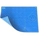 ANSIO Schneidematte, selbstheilend, A0, doppelseitig, 5 Schichten, zum Quilten, Nähen, Scrapbooking, Stoff und Papierarbeiten, 46 x 33.5 Zoll /118 x 86 cm - Echtes Blau/Himmelblau