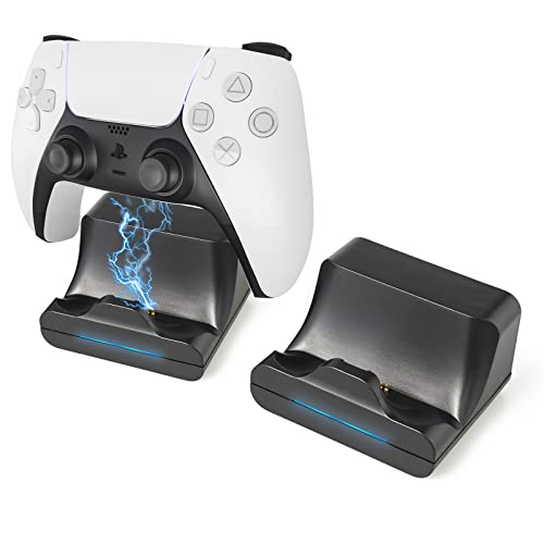 sciuU [2 pièces] Chargeur Compatible avec PS5 DualSense Controller, Station de Charge avec Câble USB Type C de 1m & Indicateur LED, Charger Dock Support...