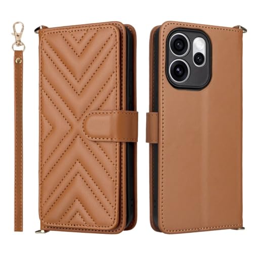 Étui en cuir marron pour Moto Edge 30 Fusion : housse double portefeuille à rabat