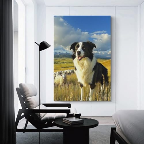 Cuadro de Border Collie en lienzo para salon y comedor de 50x75 cm 3