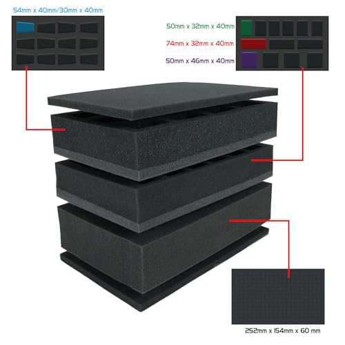 Image of ENHANCE Wide Base Miniature Satchel - Compact Storage & Carrying Case for DnD Miniatures with Strap, 3 Foam Trays (2 Pre-Cut and 1 Pick & Pluck Tray) - Fits Minis 25mm to 40mm (Small - Wide Base)