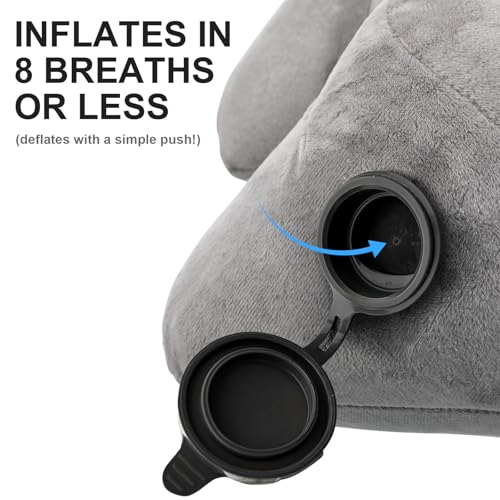 Coussin de voyage gonflable cou Hemobllo réglable avec housse amovible pour transport
