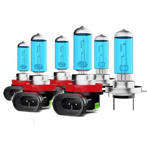Image of Light Bulbs Fit For Ford Fusion 2006-2018,H7 H11 H11 High Low Beam Fog Lights High Performance Halogen Headlight Bulb Combo, 6000K White Light, Pack of 6