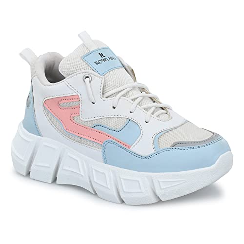 Image of ROWLANS Women's Synthetic Leather Stylish /Comfortable /Running /Gym Lace-Ups Sports Shoes