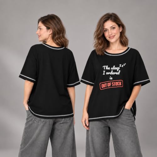 Image of The Mom Store Mom T-Shirt | Cotton | Pre and Post Pregnancy | Quirky Statements | Comfortable | Oversized